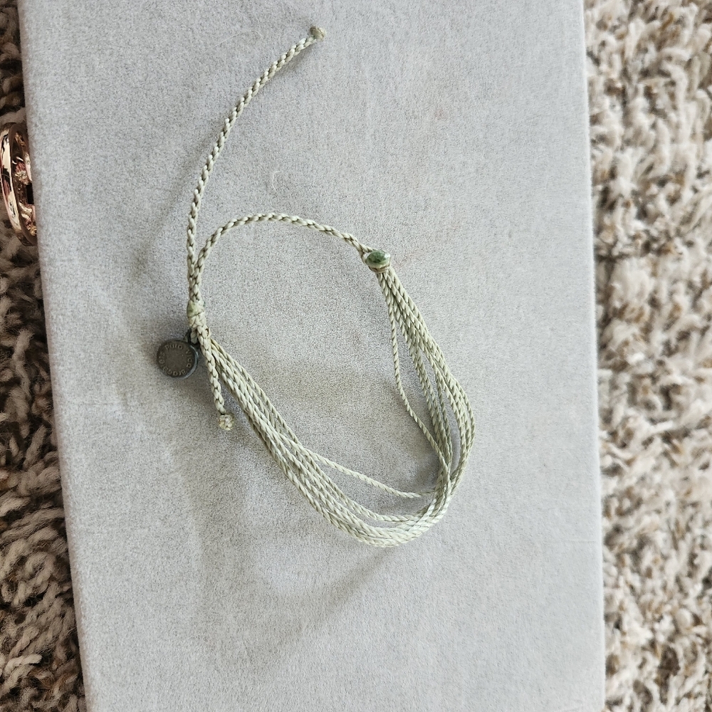 Pura Vida Light Green Braided Bracelet
